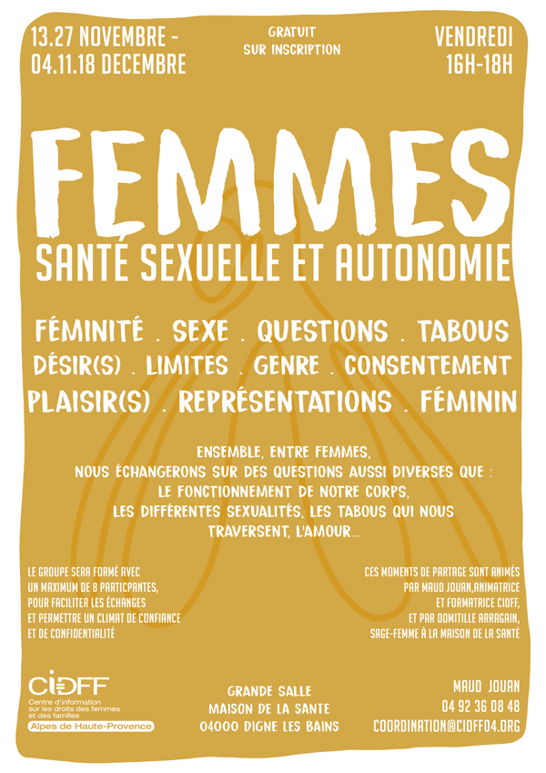 Atelier Santé sexuelle et autonomie Femmes - CIDFF 04